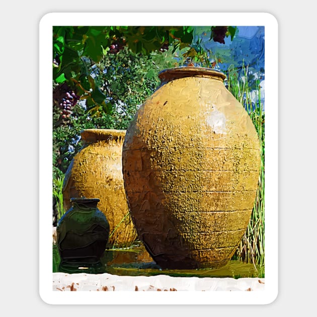 Two Large Urns Sticker by KirtTisdale